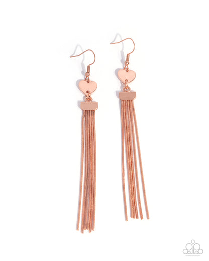 Smitten Sequence - copper - Paparazzi earrings