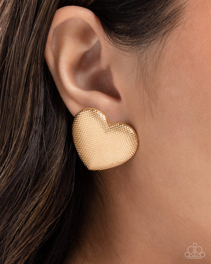 Smitten Studs - gold - Paparazzi earrings
