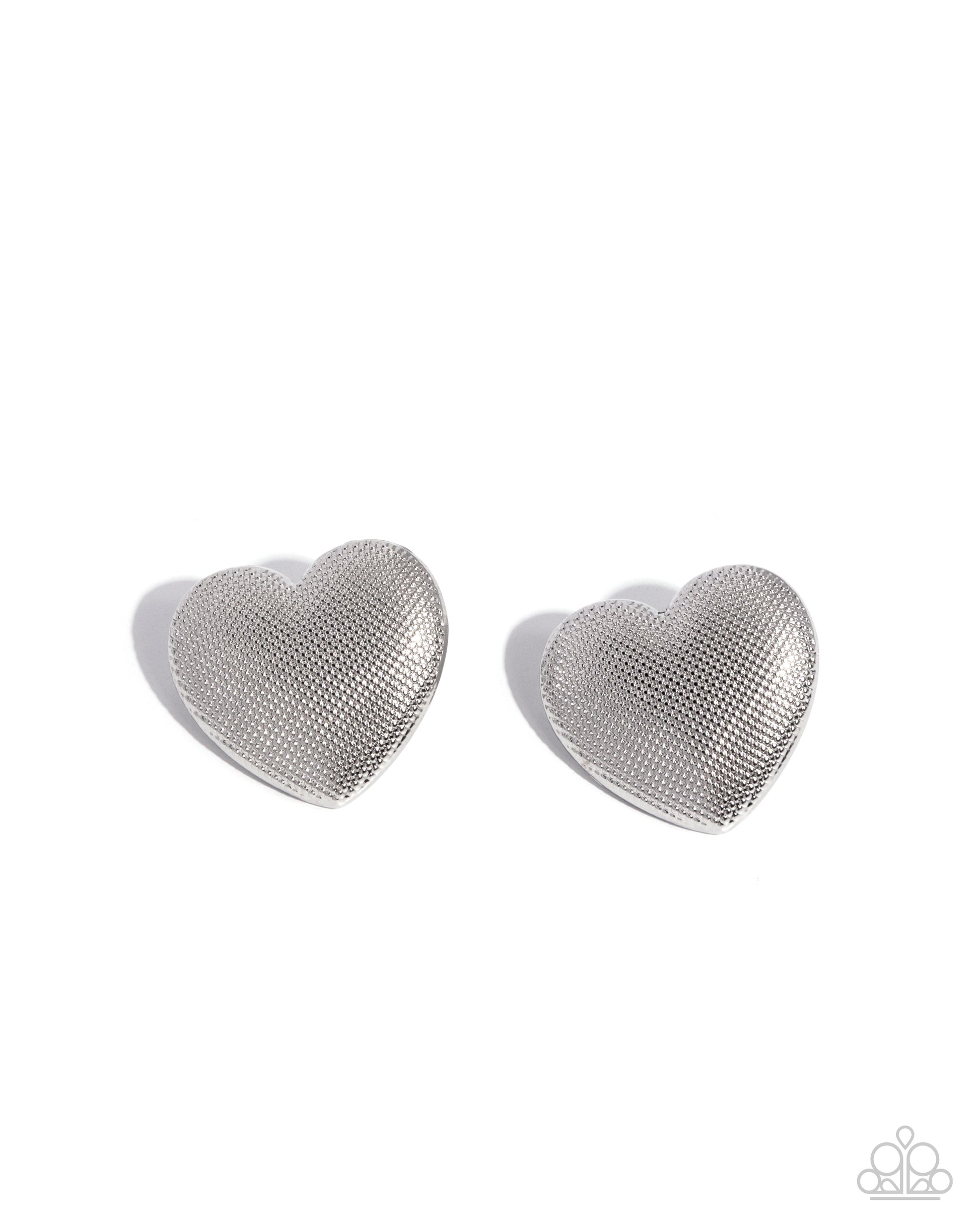 Smitten Studs - silver - Paparazzi earrings