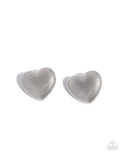 Smitten Studs - silver - Paparazzi earrings
