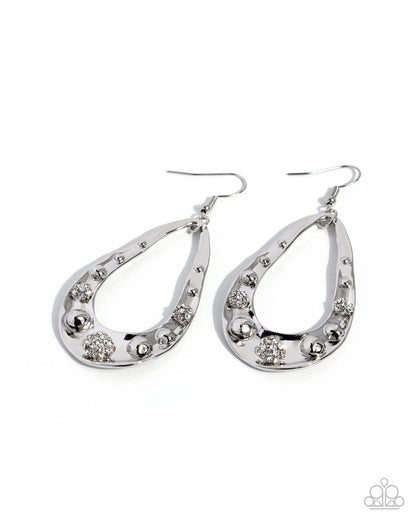 Smoldering Sashay - white - Paparazzi earrings