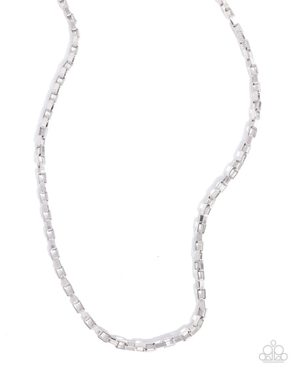 Smoldering Squares - silver - Paparazzi MENS necklace