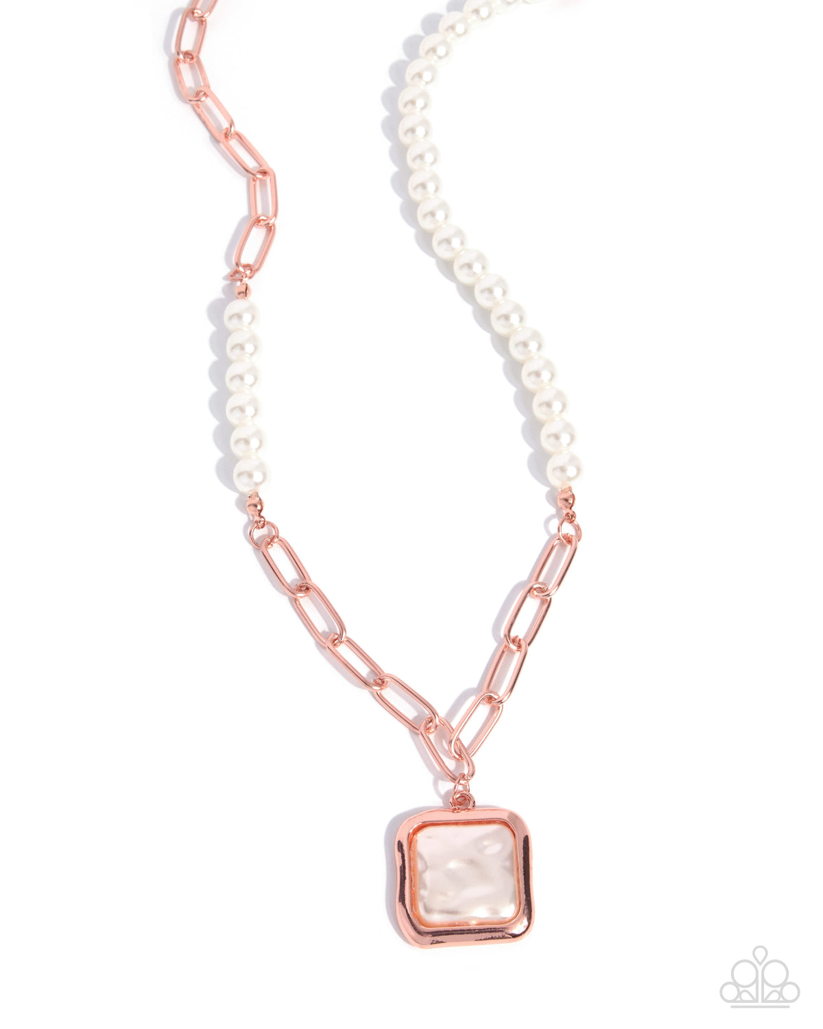 Smooth Square - copper - Paparazzi necklace