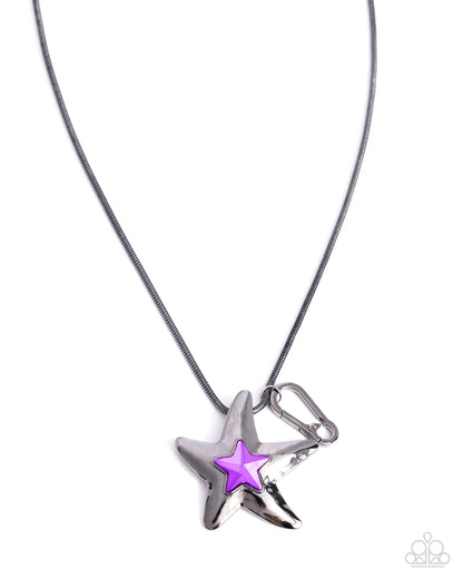 Smooth Star - purple - Paparazzi LANYARD necklace