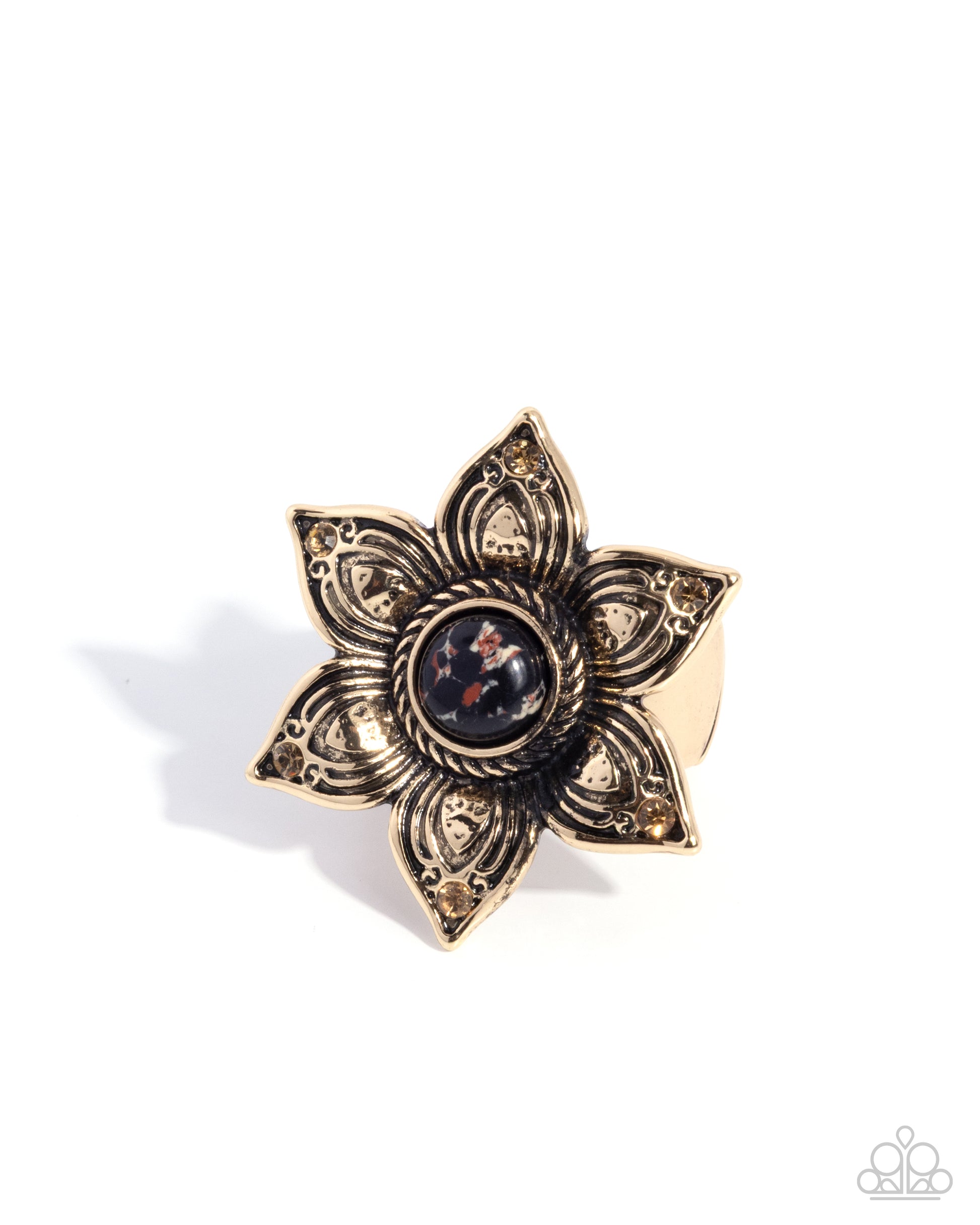 Smooth Stones - black - Paparazzi ring