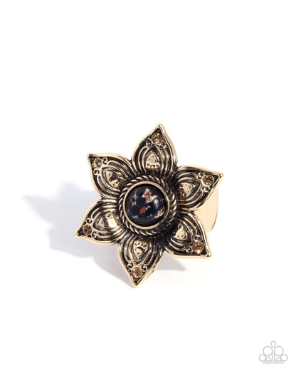 Smooth Stones - black - Paparazzi ring