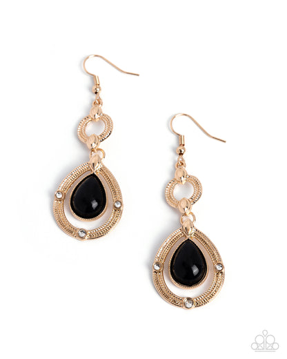 Sneaky Sheen - black - Paparazzi earrings