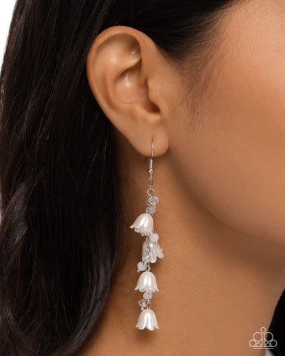 Snow Drops - white - Paparazzi earrings