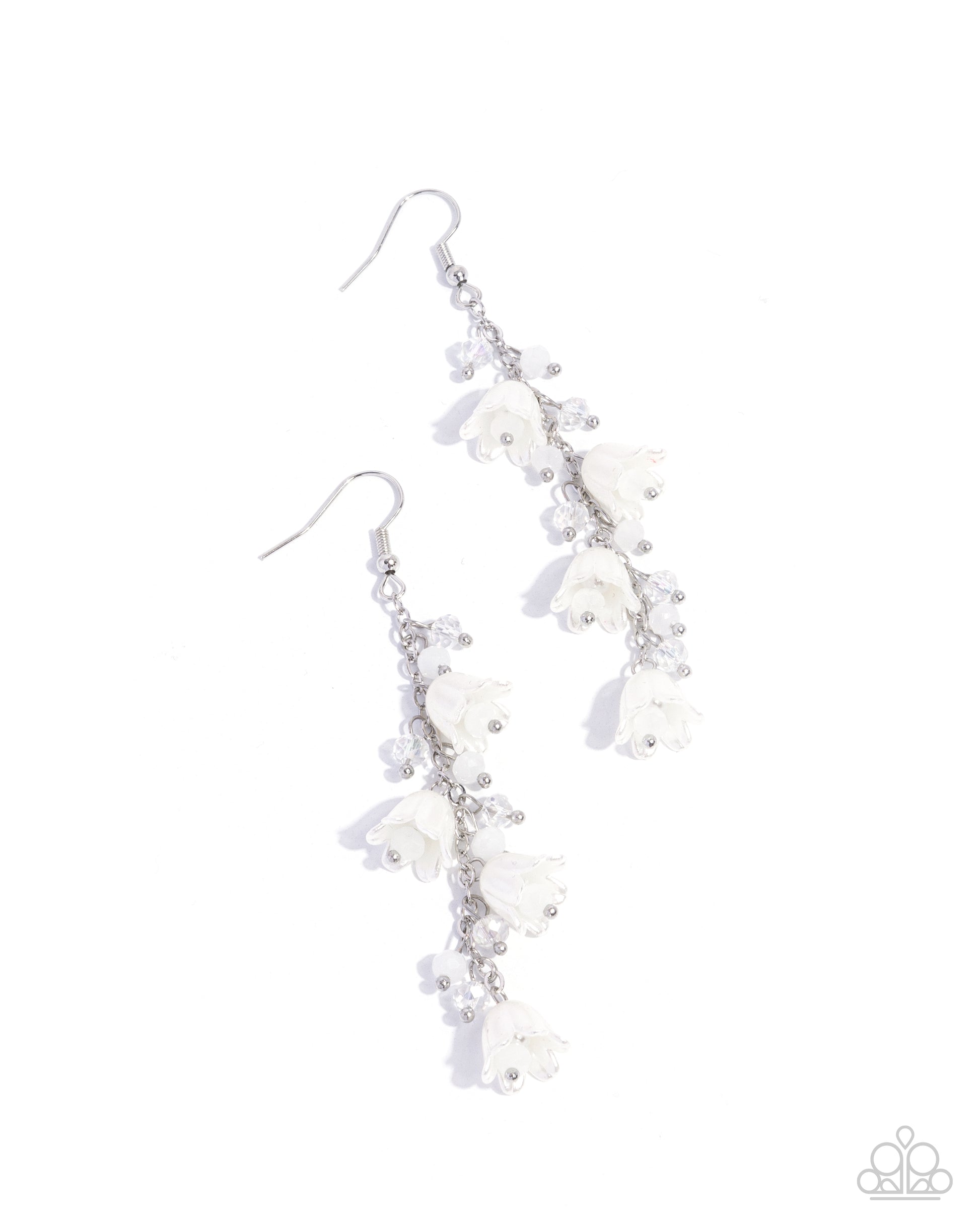 Snow Drops - white - Paparazzi earrings