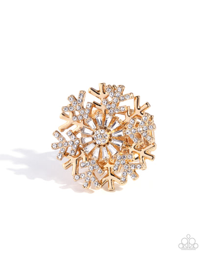 Snowflake Sensation - gold - Paparazzi ring