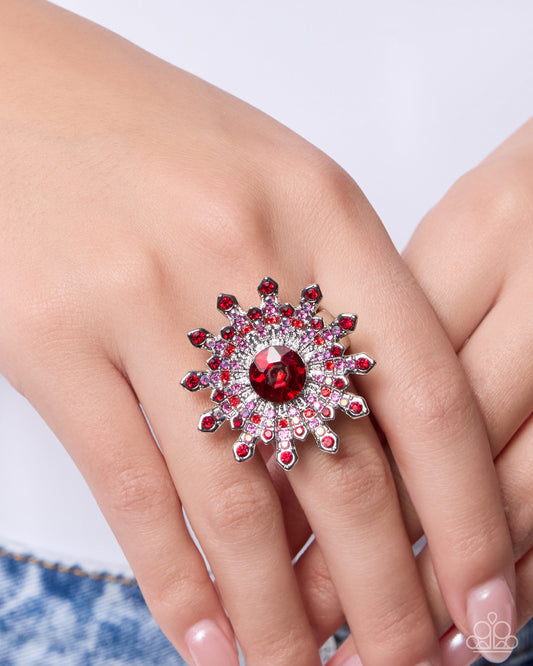 Snowflake Soliloquy - red - Paparazzi ring