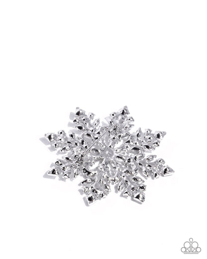 Snowflake Solstice - white - Paparazzi brooch