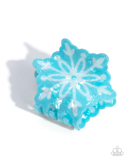 Snowflake Sparkle - blue - Paparazzi hair clip