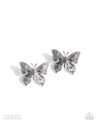 Soaring Sensation - silver - Paparazzi earrings