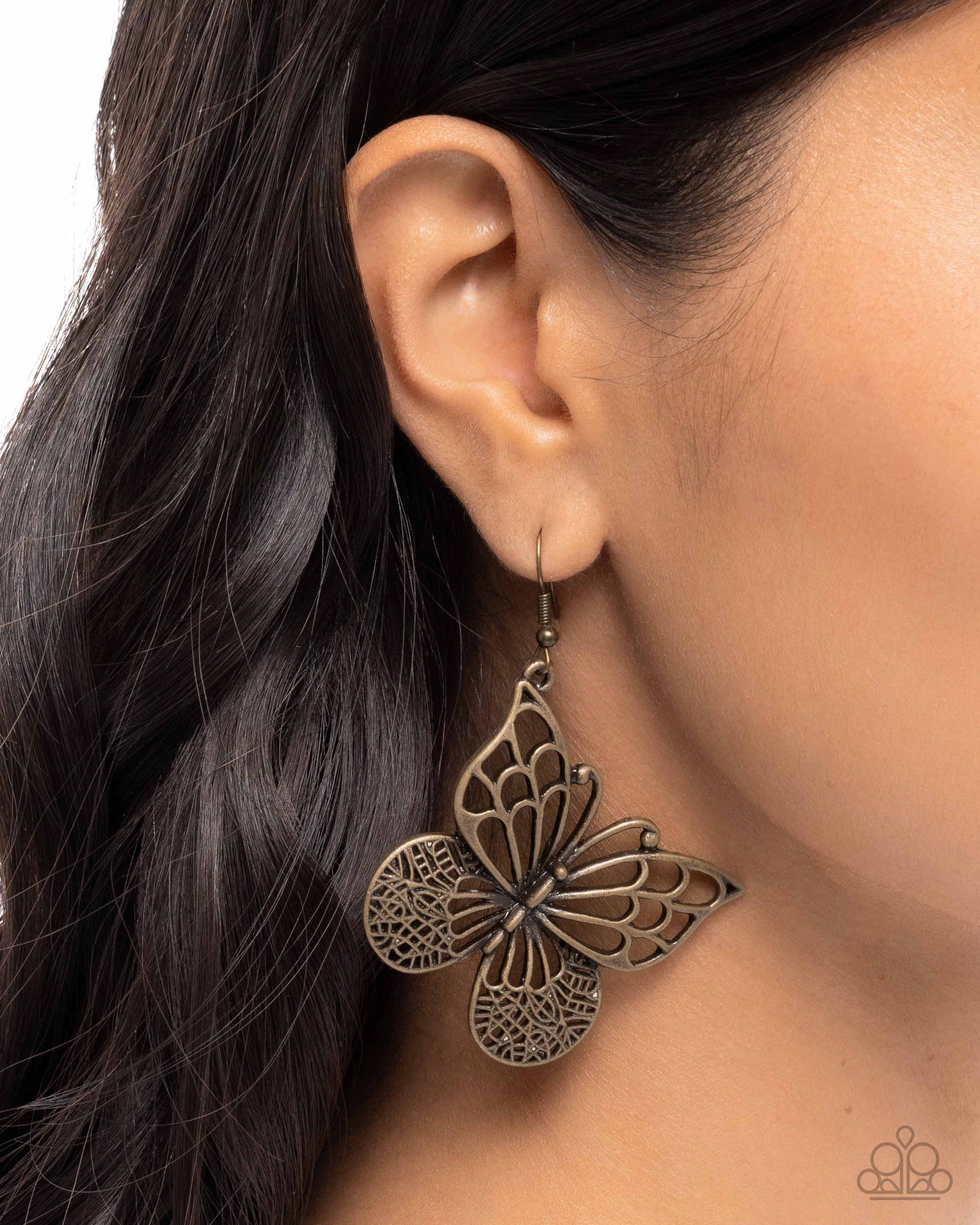 Soaring Skill - brass - Paparazzi earrings