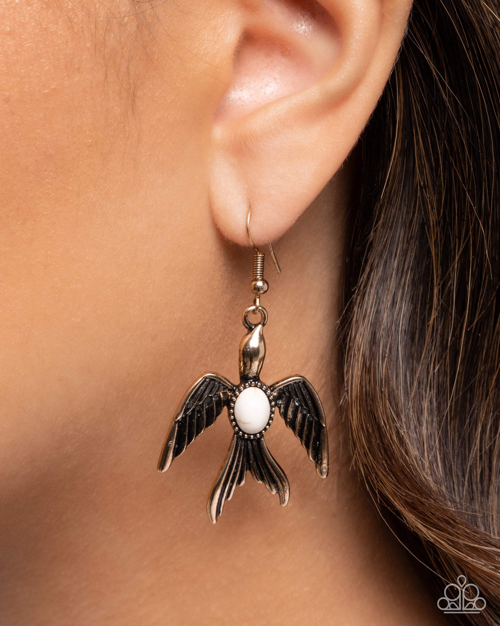 Soaring Stones - white - Paparazzi earrings