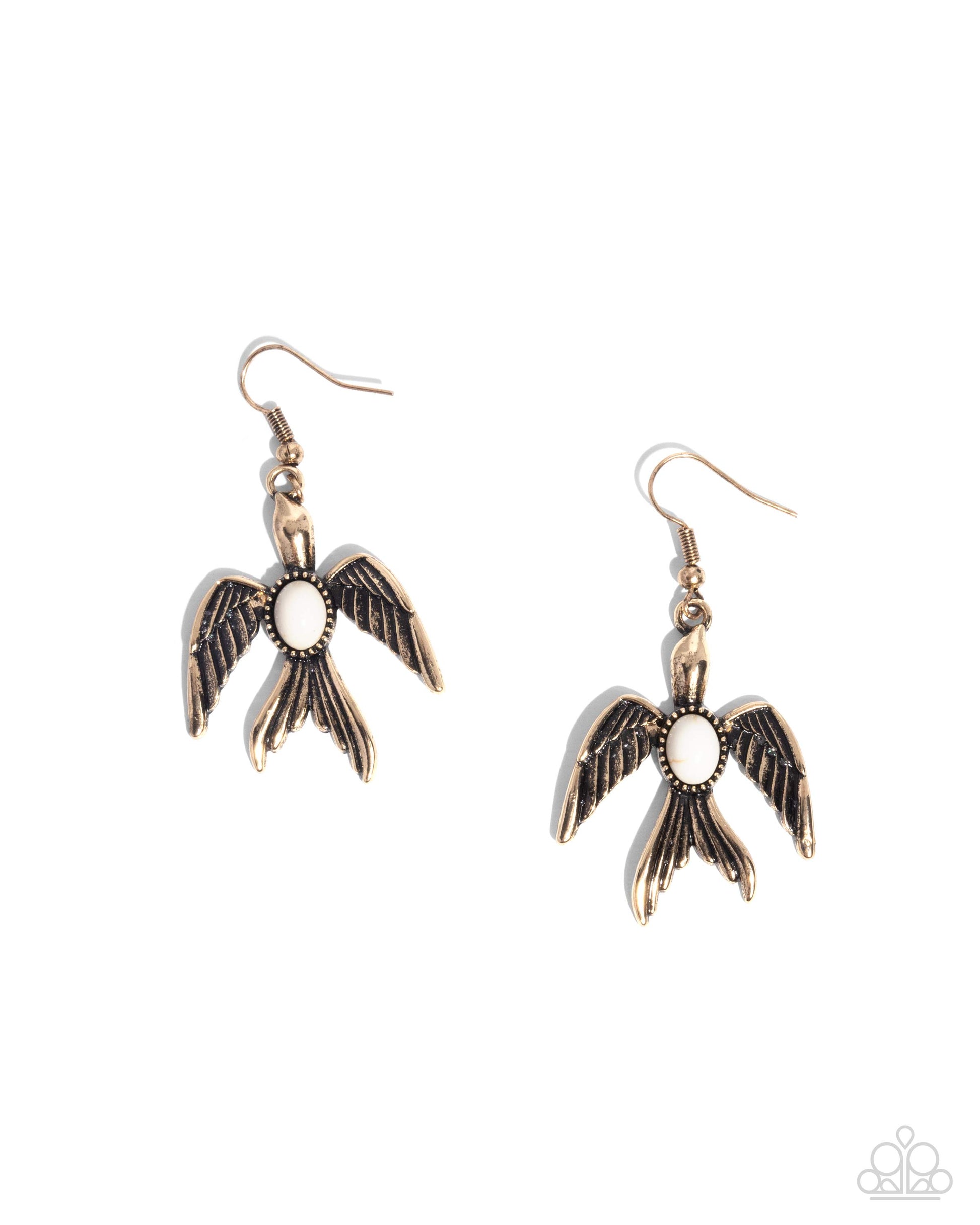 Soaring Stones - white - Paparazzi earrings