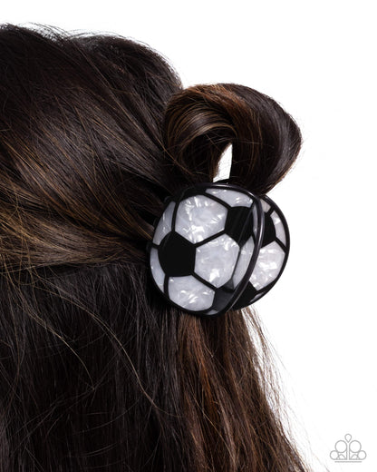 Soccer Shimmer - black - Paparazzi hair clip