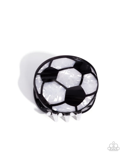 Soccer Shimmer - black - Paparazzi hair clip