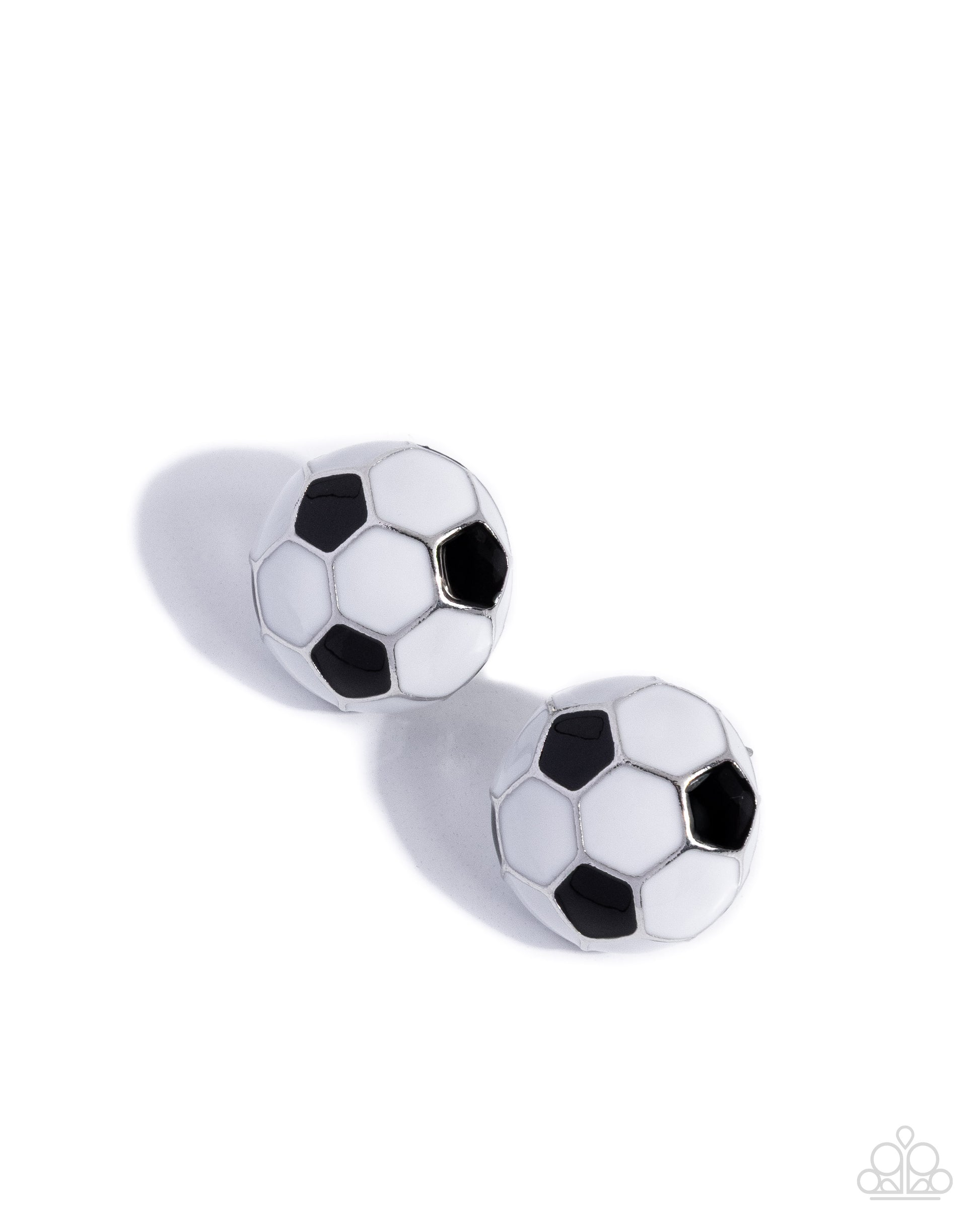 Soccer Symmetry - black - Paparazzi earrings