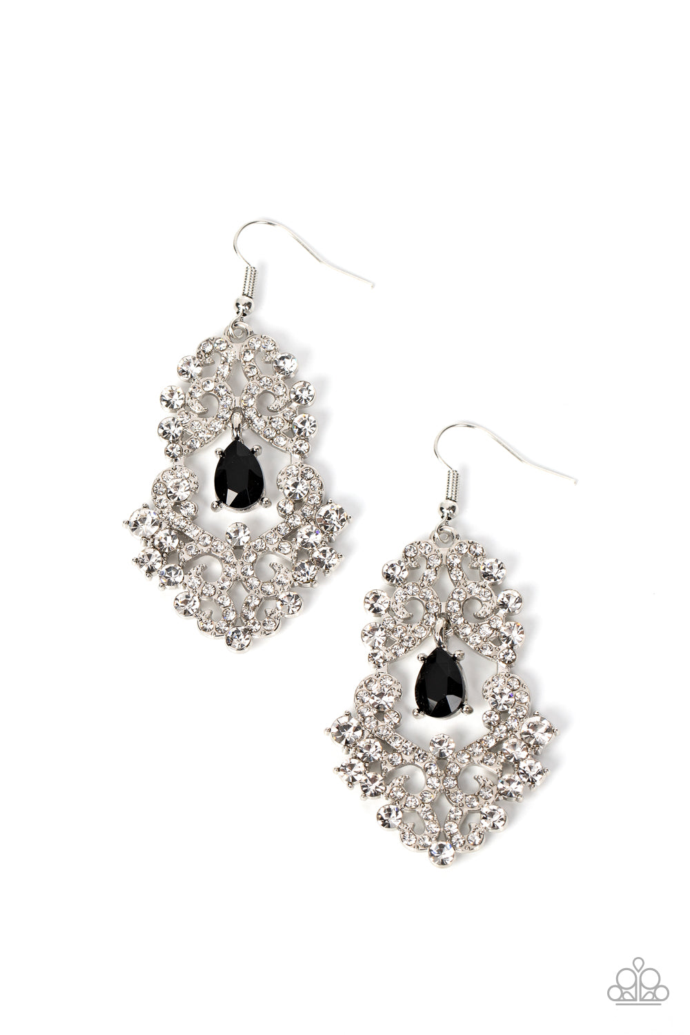 Sociable Sparkle - black - Paparazzi earrings