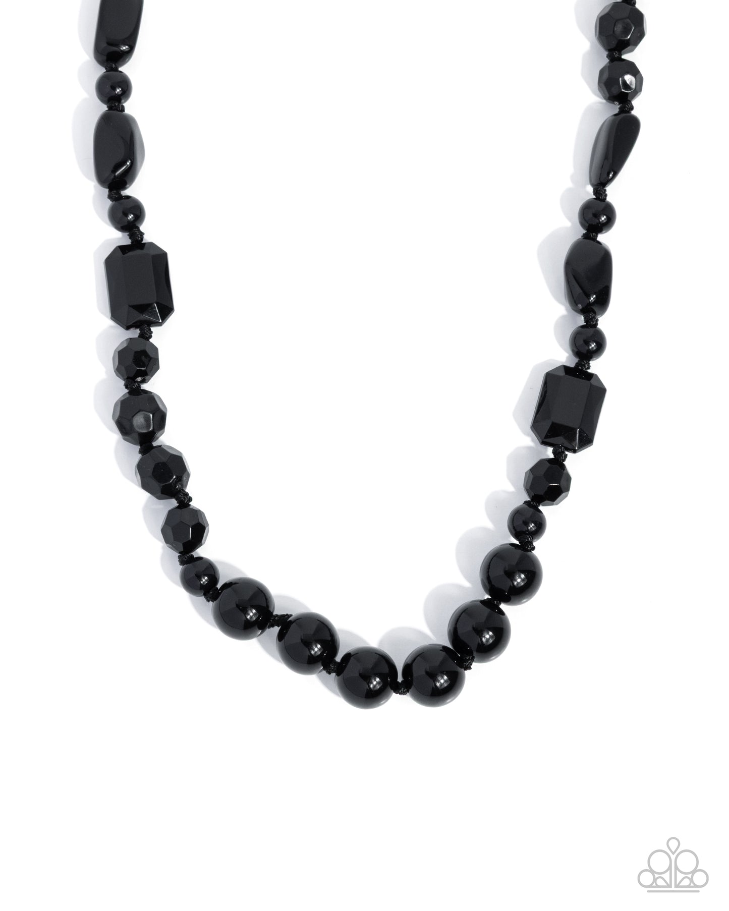 Socialite Shapes - black - Paparazzi necklace
