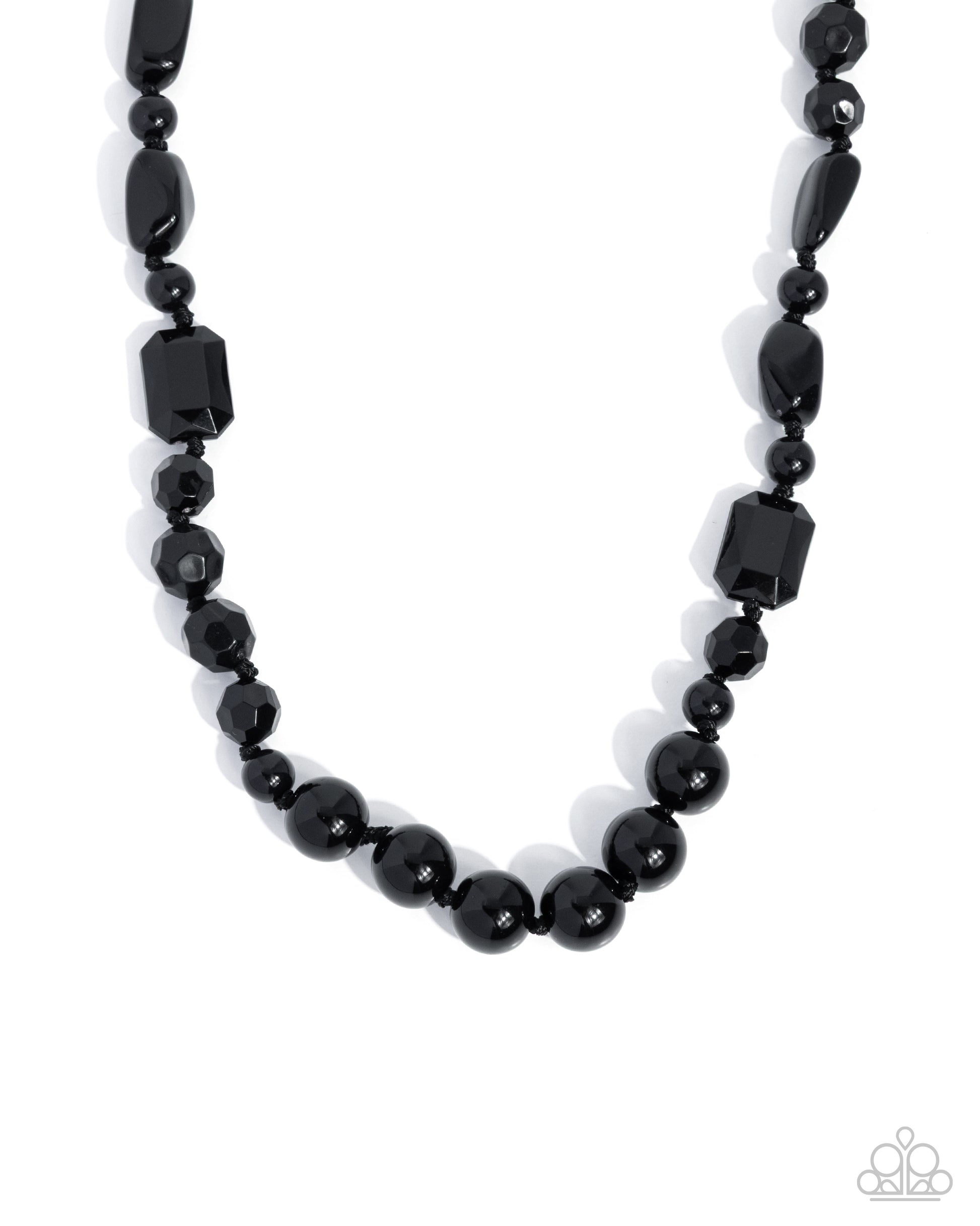 Socialite Shapes - black - Paparazzi necklace