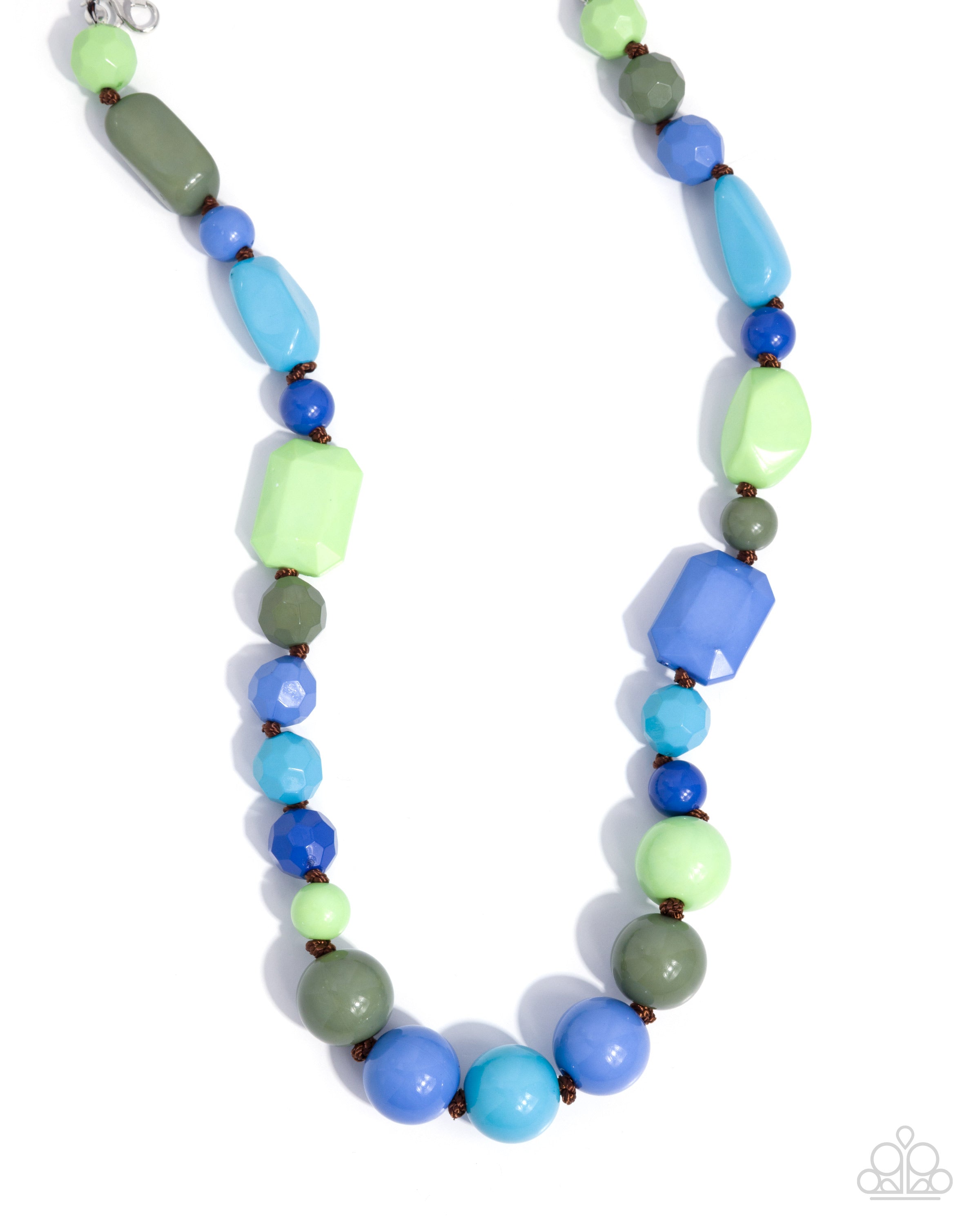 Socialite Shapes - green - Paparazzi necklace – JewelryBlingThing