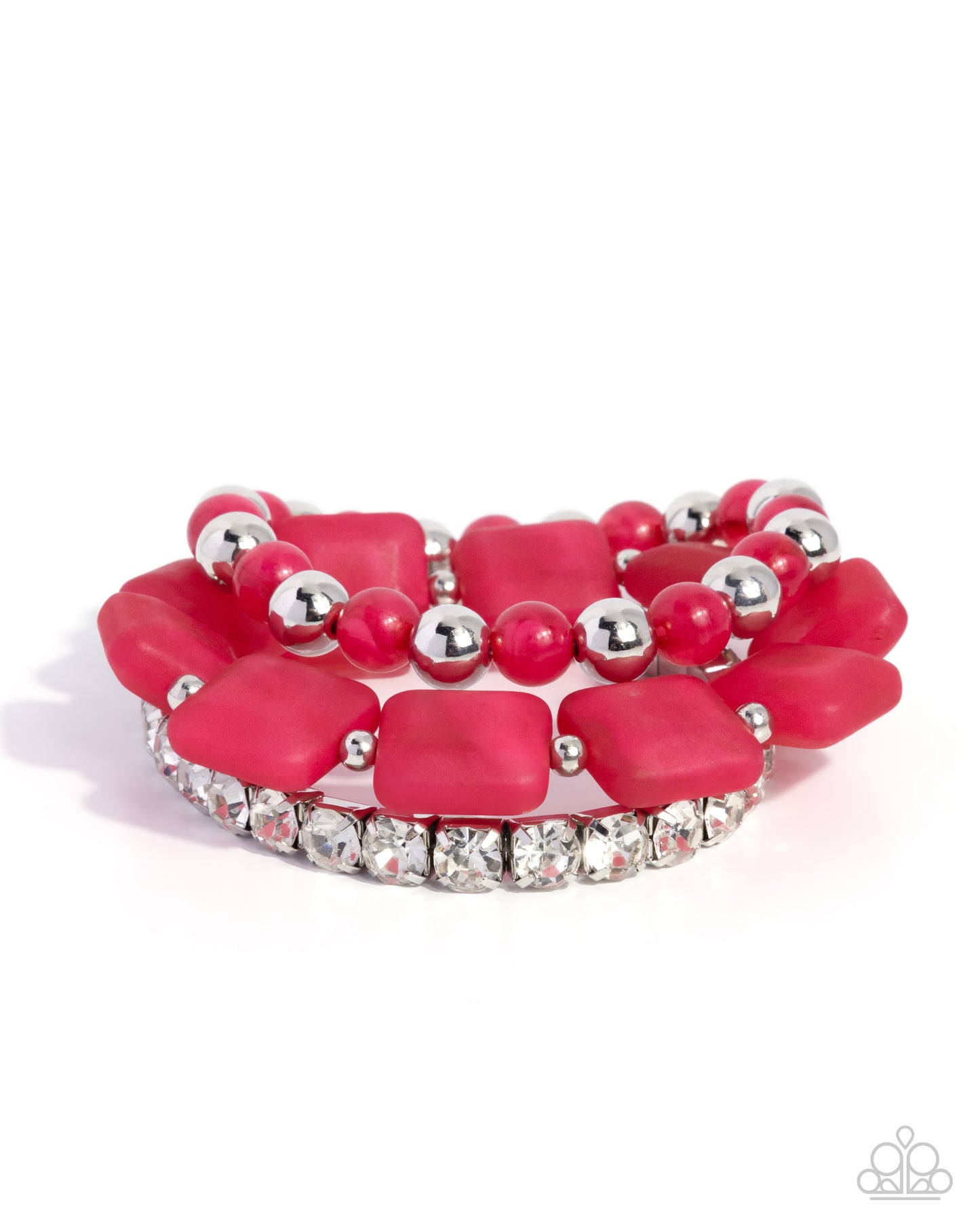 Socialite Squares - pink - Paparazzi bracelet