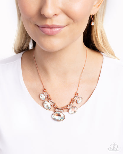 Socialite Status - copper - Paparazzi necklace