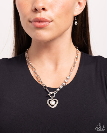 Soft-Hearted Style - white - Paparazzi necklace