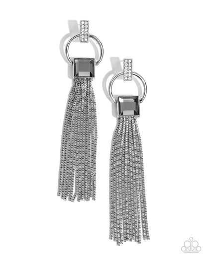 Softly Streamlined - silver - Paparazzi earrings