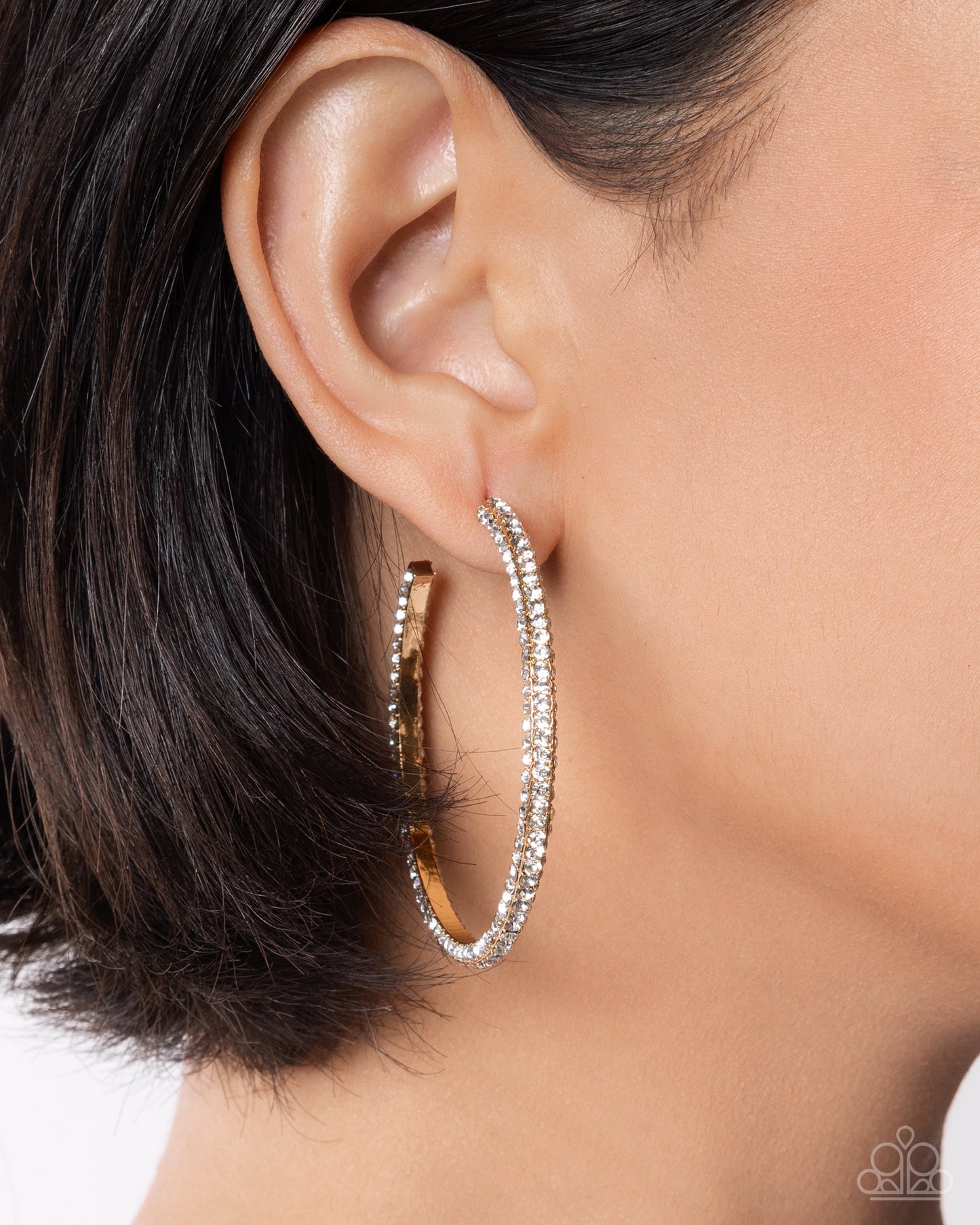 Solemn Shimmer - gold - Paparazzi earrings