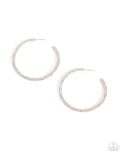 Solemn Shimmer - gold - Paparazzi earrings