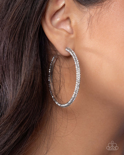 Solemn Shimmer - white - Paparazzi earrings