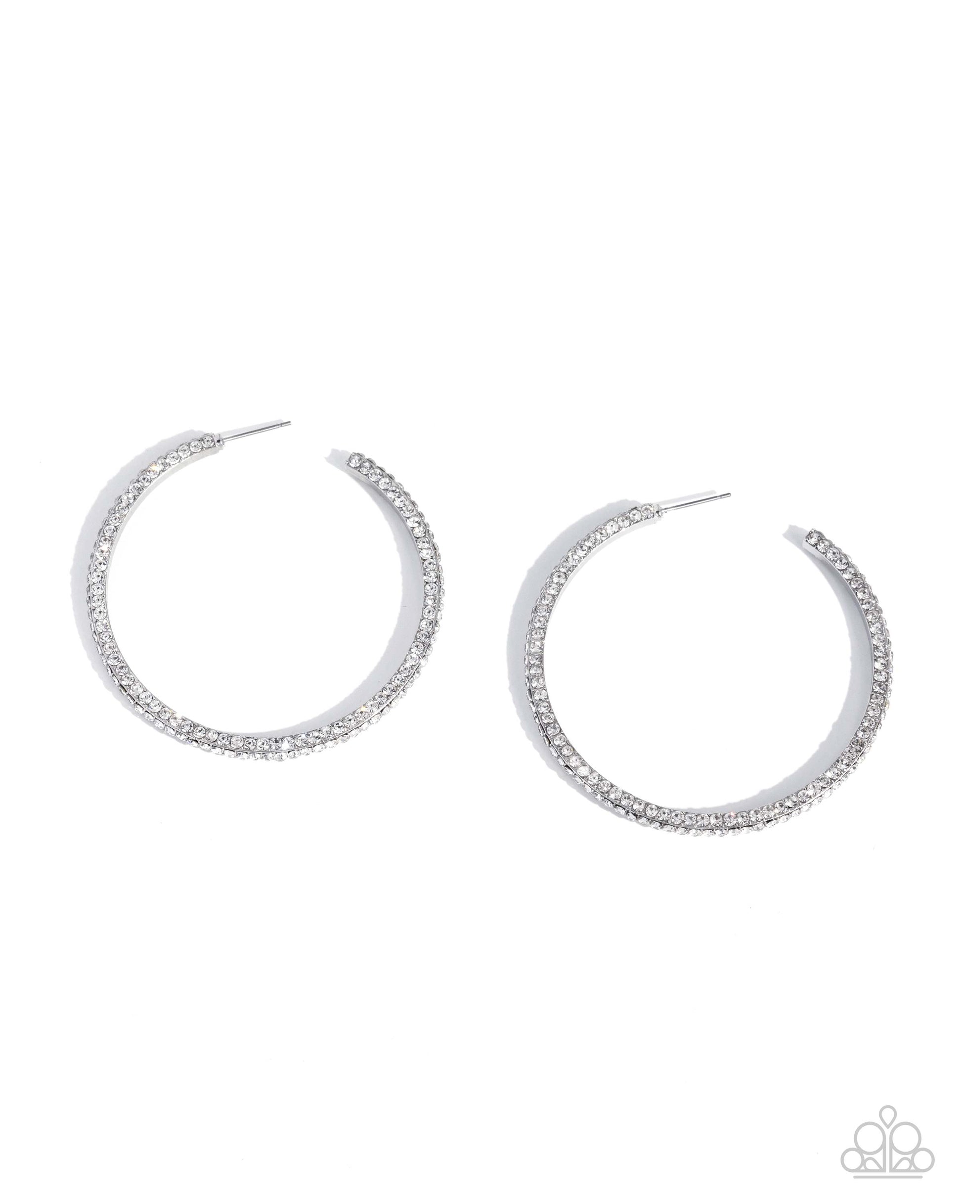 Solemn Shimmer - white - Paparazzi earrings