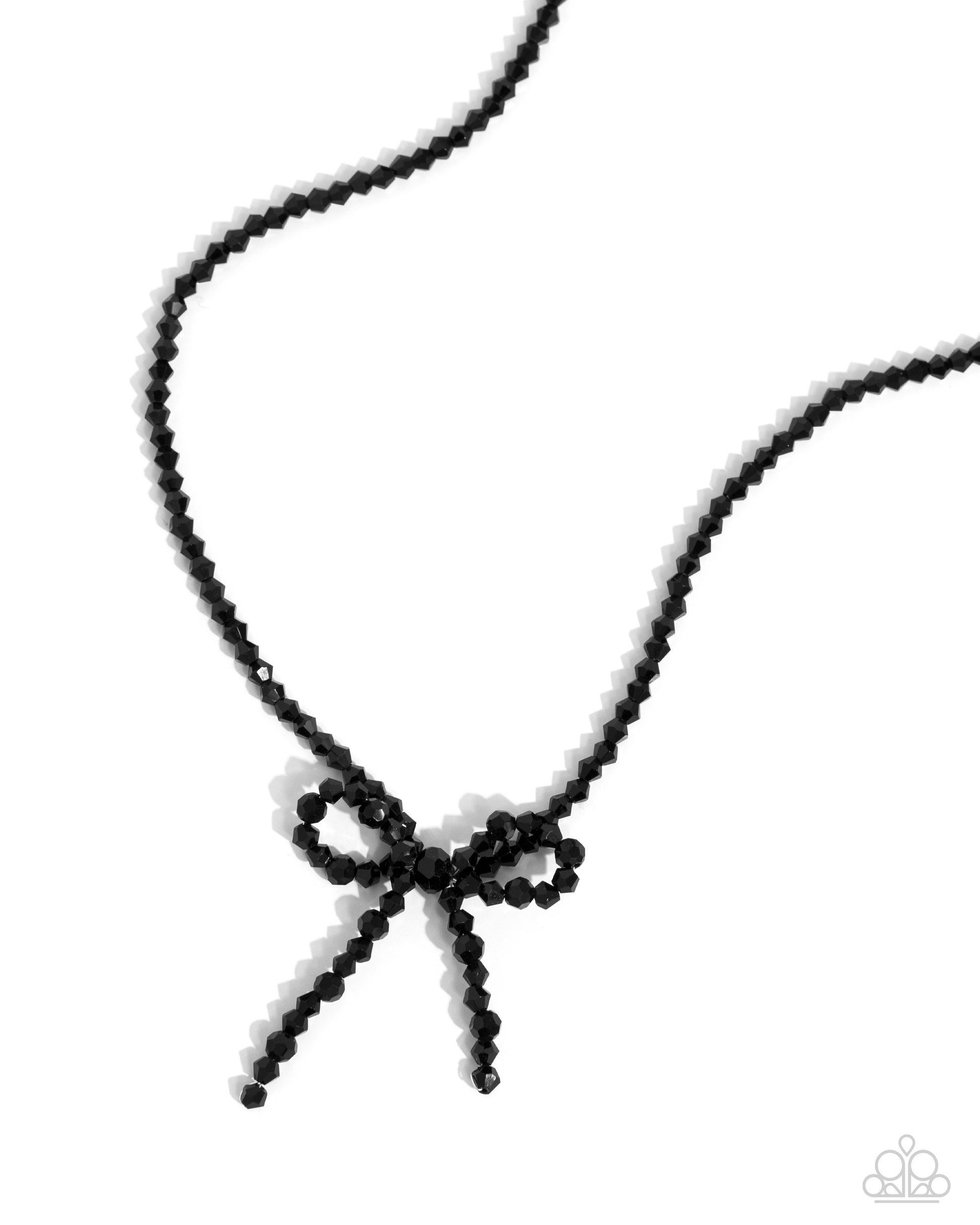 Somebody I Used to BOW - black - Paparazzi necklace