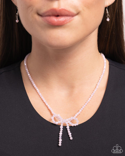 Somebody I Used to BOW - pink - Paparazzi necklace