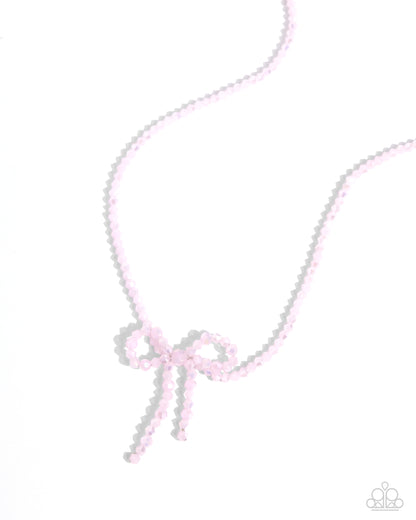 Somebody I Used to BOW - pink - Paparazzi necklace