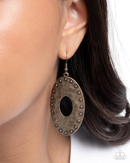 Soothing Studs - brass - Paparazzi earrings