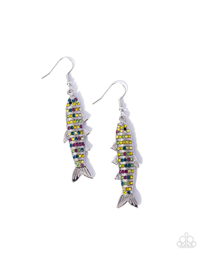 Sophisticated Sardine - multi - Paparazzi earrings