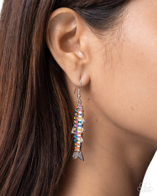 Sophisticated Sardine - multi (orange) - Paparazzi earrings