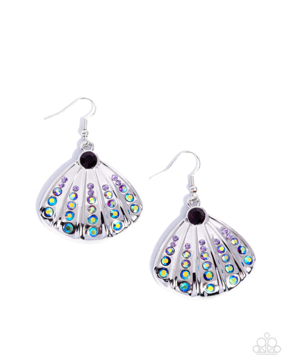 Sophisticated Seashell - purple - Paparazzi earrings