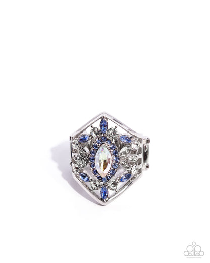 Sophisticated Shield - blue - Paparazzi ring
