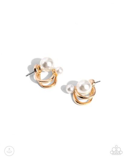 Sophisticated Socialite - gold - Paparazzi earrings