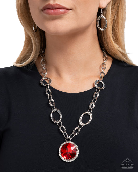 Sophisticated Statement - red - Paparazzi necklace