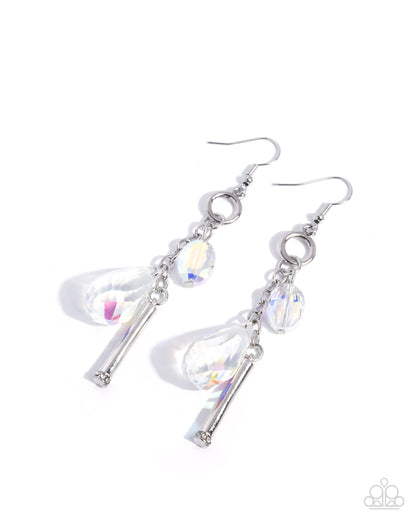 Sophisticated Status - white - Paparazzi earrings