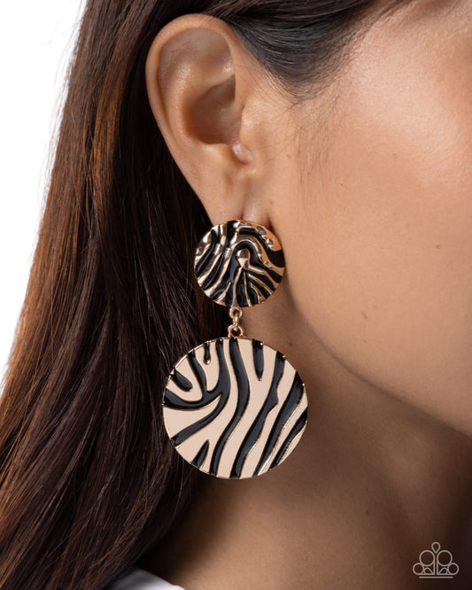 Sophisticated Stripes - black - Paparazzi earrings