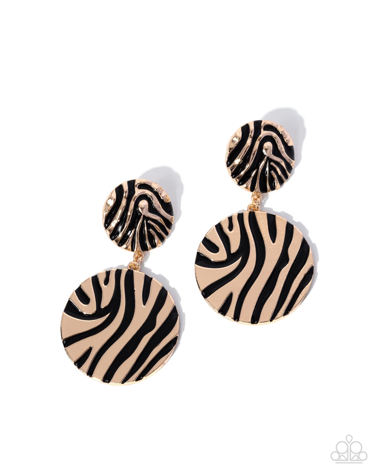 Sophisticated Stripes - black - Paparazzi earrings