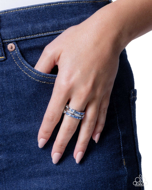 Sophisticated Succession - blue - Paparazzi ring